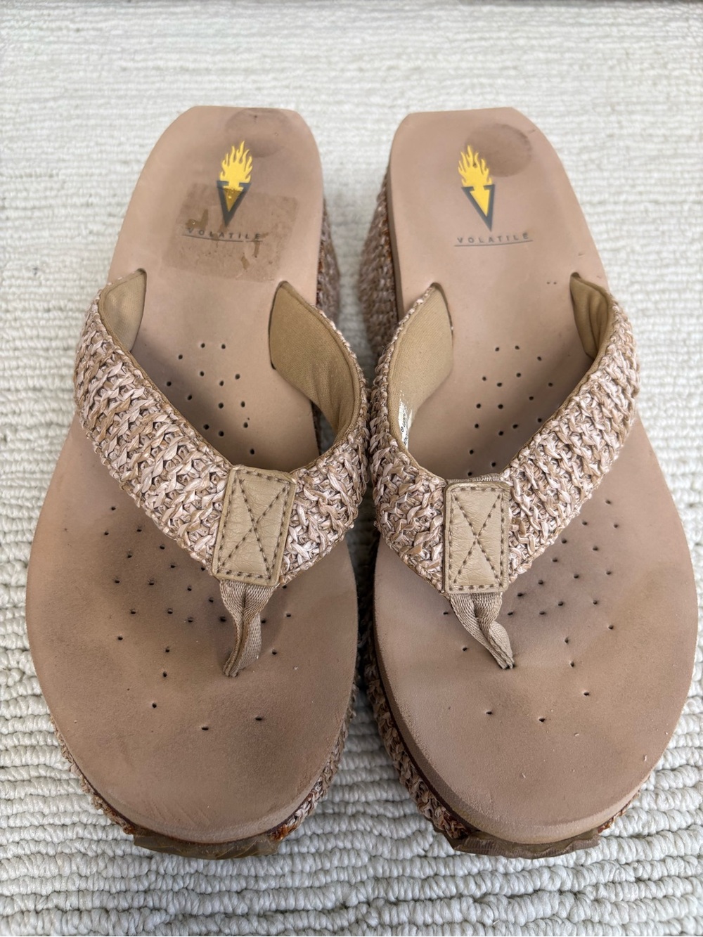Volatile Women's Tan Weave Wedge Sandals